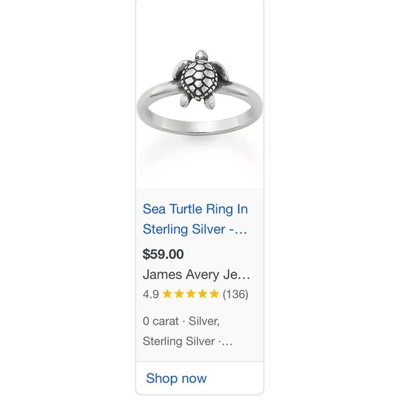 SOLD James Avery 925 Sea Turtle Ring - Picture 5 of 5